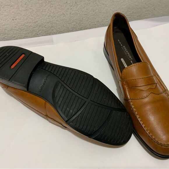 Rockport Walkability Trutech Brown Leather Slip On Casual Loafers Size 10 M - Picture 7 of 11